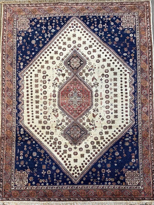 Fine Hand-Knotted Tribal Persian Neyriz Kashkuli Rug