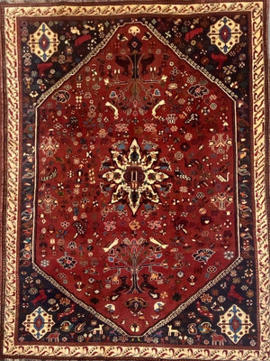 Hand-Knotted Tribal Persian Qashqaie Rug