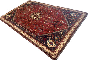 Hand-Knotted Tribal Persian Qashqaie Rug