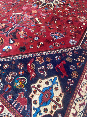 Hand-Knotted Tribal Persian Qashqaie Rug