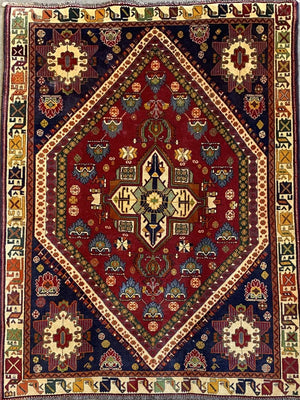 Hand-Knotted Tribal Persian Qashqaie Rug