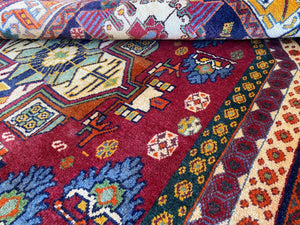 Hand-Knotted Tribal Persian Qashqaie Rug