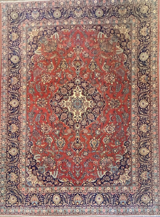 Superfine Hand-Knotted Persian Kashan Carpet