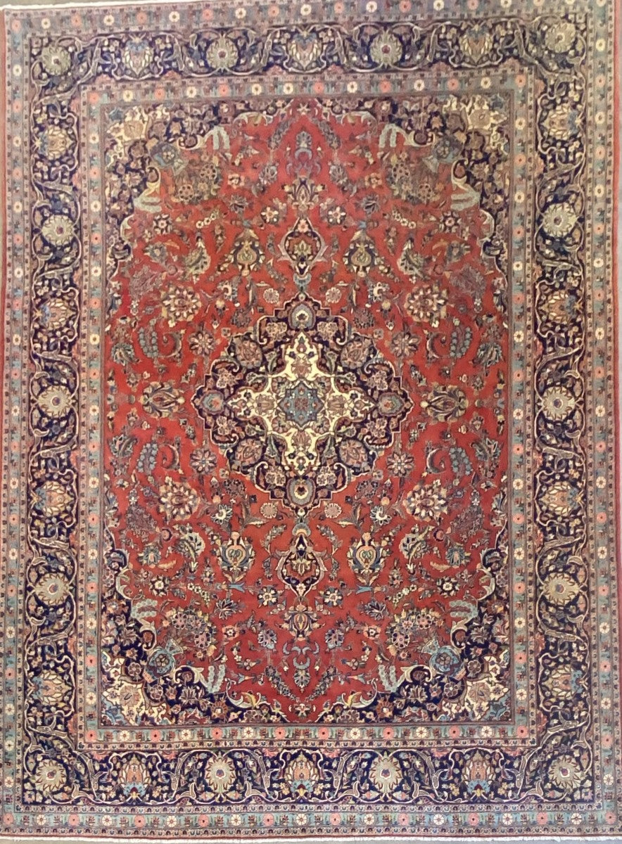 Superfine Hand-Knotted Persian Kashan Carpet