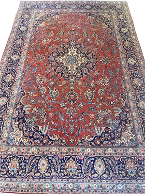 Superfine Hand-Knotted Persian Kashan Carpet