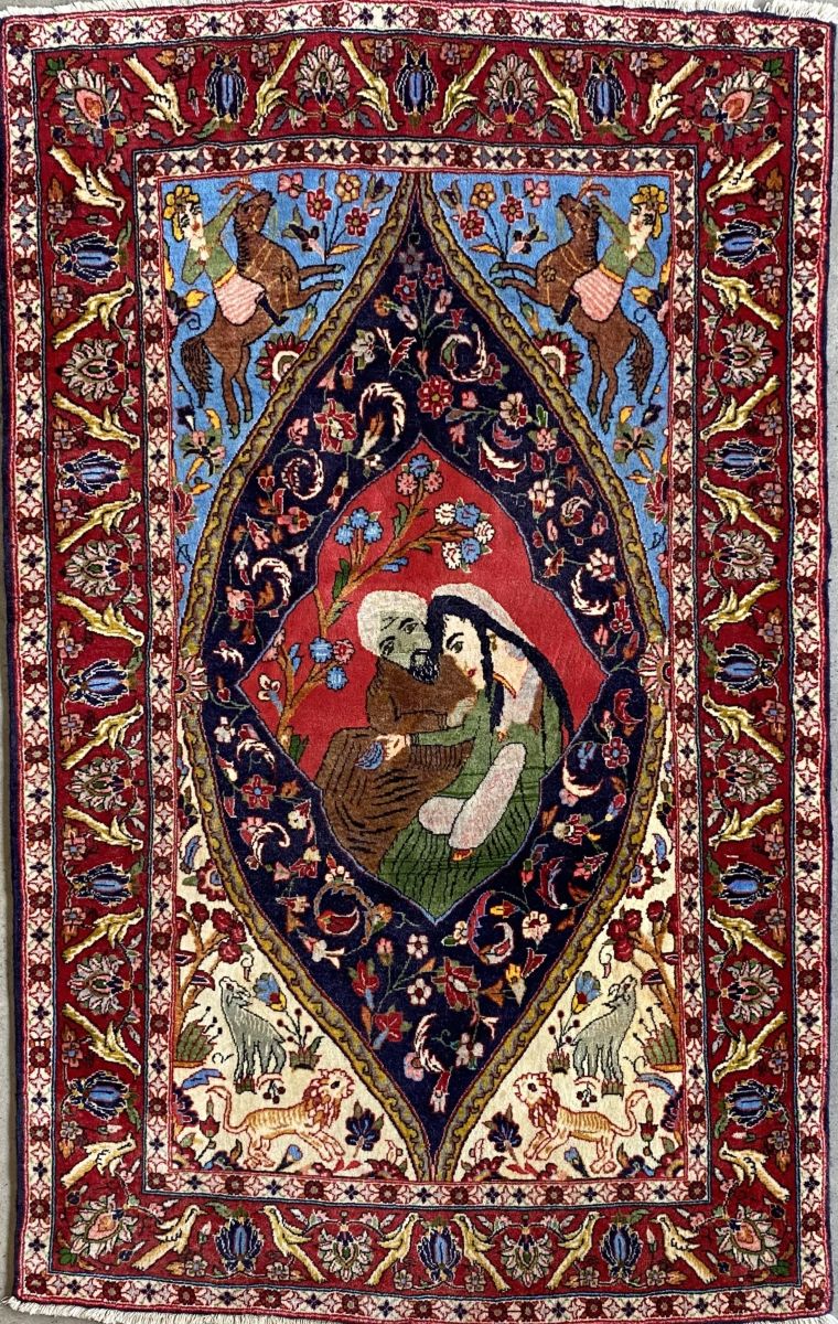 Hand-Knotted Persian Kashan Carpet