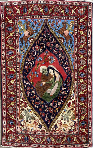 Hand-Knotted Persian Kashan Carpet