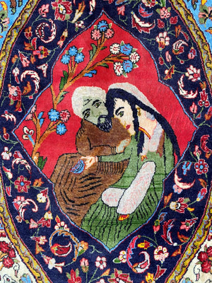 Hand-Knotted Persian Kashan Carpet