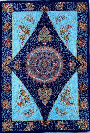 Superfine Hand-Knotted Pure Silk Persian Qum