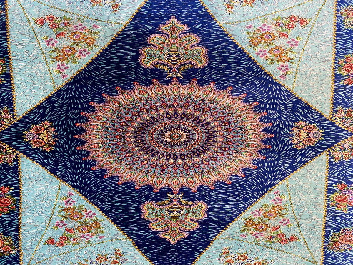 Superfine Hand-Knotted Pure Silk Persian Qum