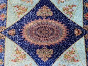 Superfine Hand-Knotted Pure Silk Persian Qum