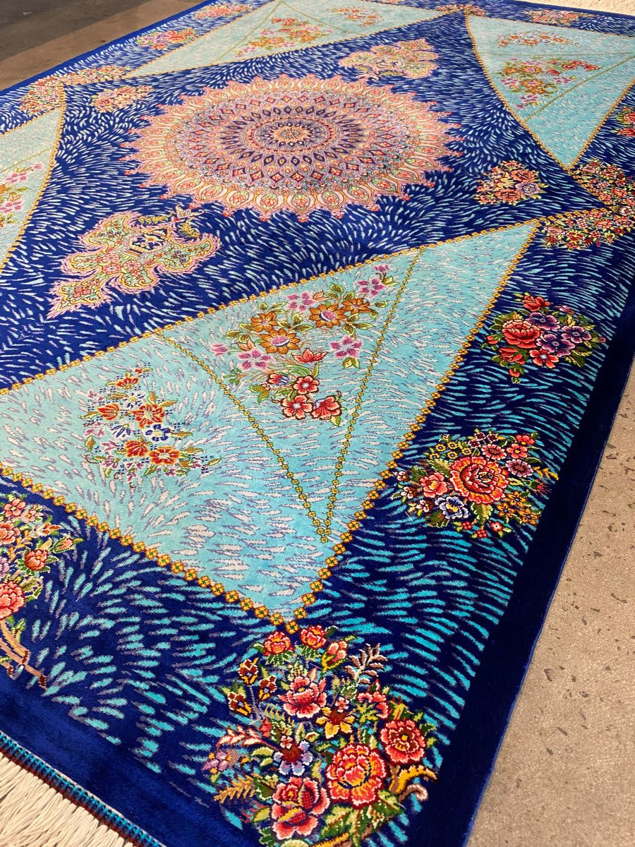 Superfine Hand-Knotted Pure Silk Persian Qum