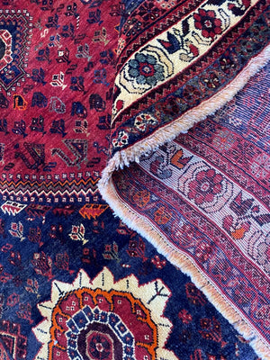 Hand-Knotted Nomadic Persian Qashqaie Carpet