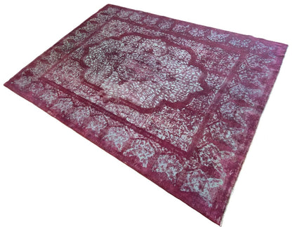 Handmade Vintage Over-dyed Persian Kerman Ravar