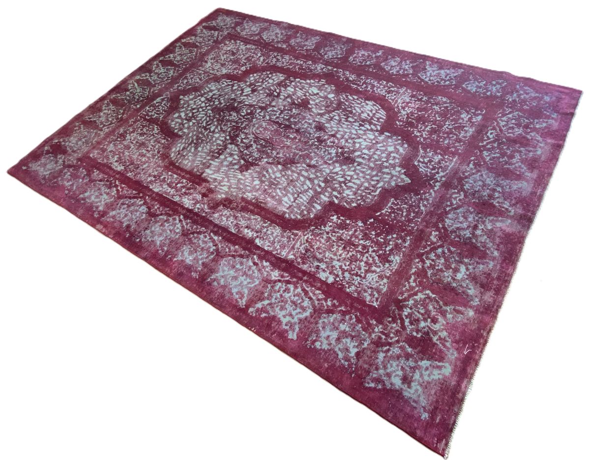 Handmade Vintage Over-dyed Persian Kerman Ravar