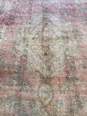 Handmade Vintage Over-dyed Persian Tabriz