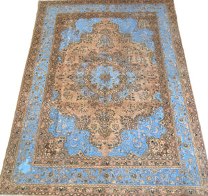 Handmade Vintage Over-dyed Persian Kerman