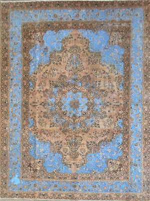 Handmade Vintage Over-dyed Persian Kerman