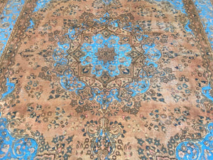 Handmade Vintage Over-dyed Persian Kerman