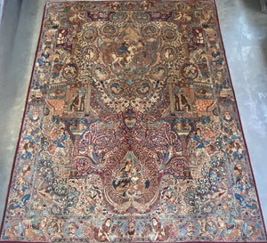 Antique Hand-Knotted Persian Kashmar Mashahir Carpet