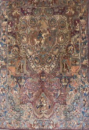 Antique Hand-Knotted Persian Kashmar Mashahir Carpet