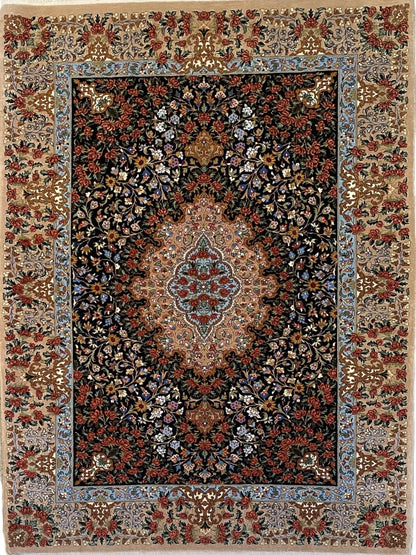 Superfine Hand-Knotted Persian Qum Rug