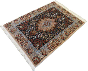 Superfine Hand-Knotted Persian Qum Rug