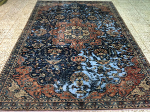 Handmade Vintage Over-Dyed Persian Tabriz