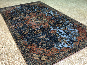 Handmade Vintage Over-Dyed Persian Tabriz