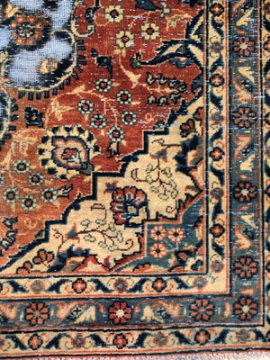 Handmade Vintage Over-Dyed Persian Tabriz