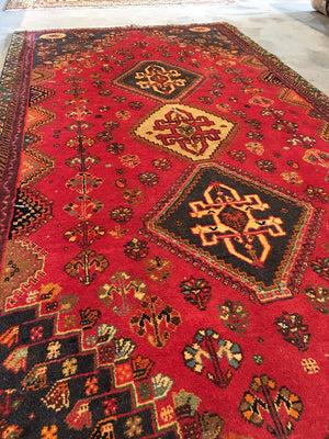 Hand-Knotted Tribal Persian Qashqaie Rug