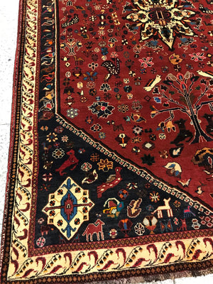 Hand-Knotted Tribal Persian Qashqaie Rug